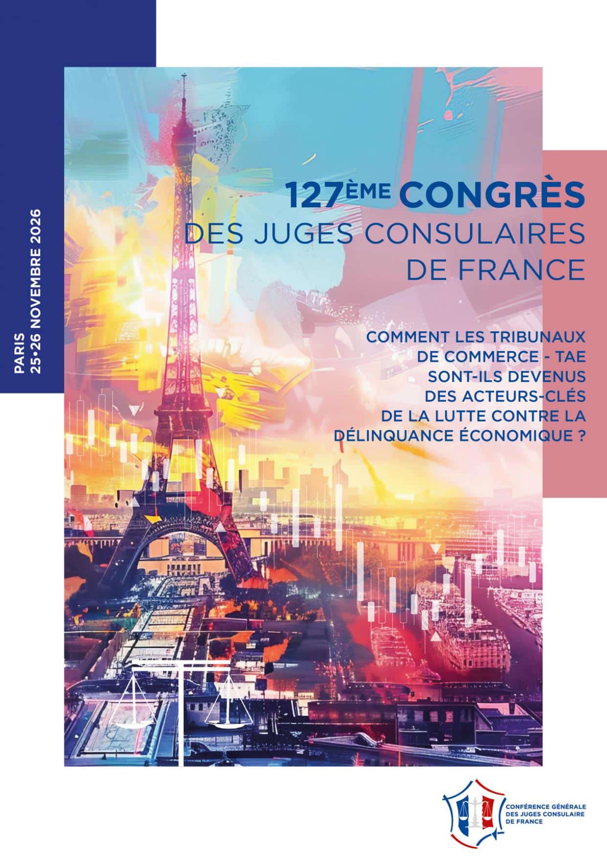 Affiche du 127ème congrès des juges consulaires de France, Paris 25 et 26 novembre 2026